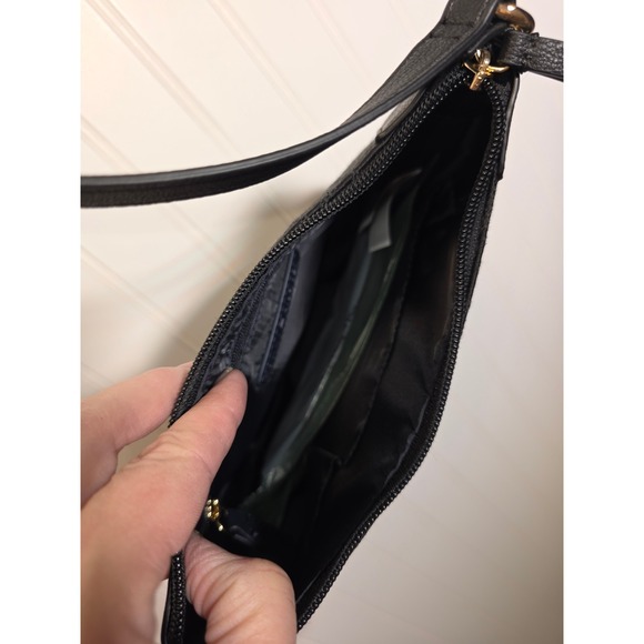 Tommy Hilfiger Black Monogram Jacquard Crossbody Bag Gold Hardware NWT - Picture 4 of 4